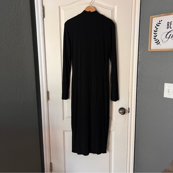 Good American Black Double Lined Midi Bodycon Dress, Size 4 - Picture 4 of 9